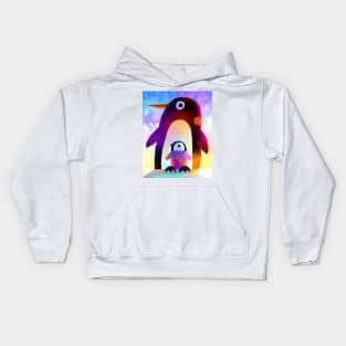 Penguin with Baby Kids Hoodie